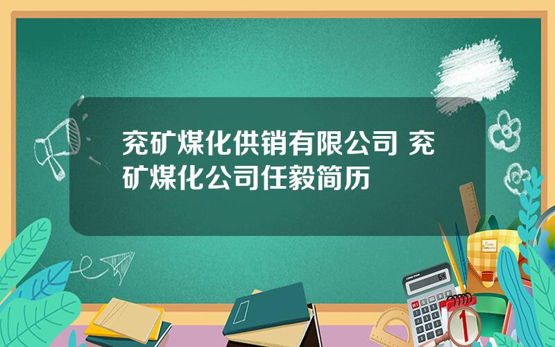 兖矿煤化供销有限公司 兖矿煤化公司任毅简历